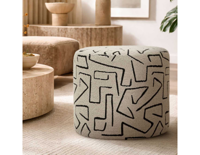 Pouf en tissu Nairobi 44 x 40 cm