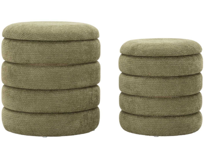 Pouf en tissu 2 en 1 Nordic (Set de 2) (Vert)