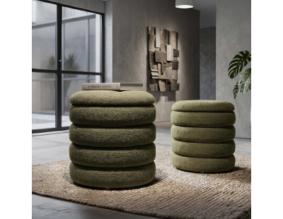 Pouf en tissu 2 en 1 Nordic (Set de 2) (Vert)