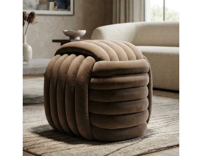 Pouf en tissu Softy 45 x 45 x 45 cm (Gris)