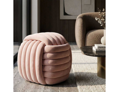 Pouf en tissu Softy 45 x 45 x 45 cm (Rose)