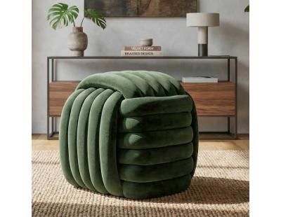 Pouf en tissu Softy 45 x 45 x 45 cm (Vert)