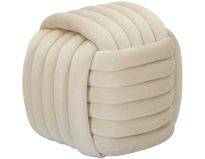 Pouf en tissu Softy 45 x 45 x 45 cm (Crème)