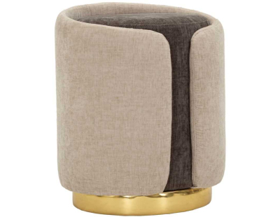 Pouf en tissu Two-Tone 40 x 50 cm (Marron - Marron clair et Doré)