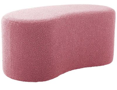 Pouf en tissu bouclette Ada Wave (Rose pâle)