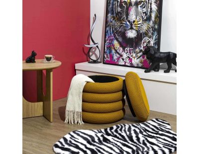 Pouf 2 en 1 en tissu coloré Atome (Jaune)