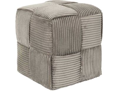Pouf en tissu côtelé tressé Scott (Taupe)