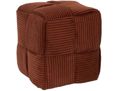 Pouf en tissu côtelé tressé Scott (Terracotta)