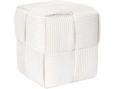 Pouf en tissu côtelé tressé Scott (Beige)
