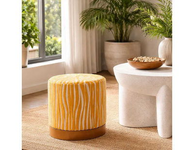 Pouf en tisu Savana 40 x 40 cm (Moutarde)