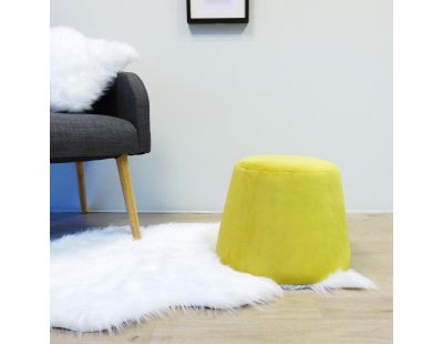 Pouf en velours Dome (Jaune)