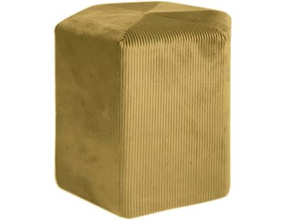 Pouf en velours côtelé Guilia 35 cm (Moutarde)