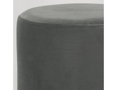 Pouf en velours et métal doré (Gris)