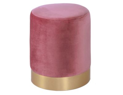 Pouf en velours et métal doré (Rose)