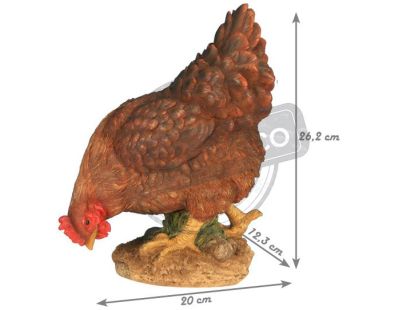 Poule en résine picorant 26 cm