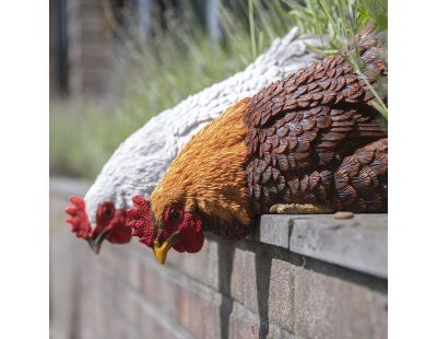 Poules décoratives à poser en polyrésine (Lot de 3)