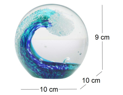 Presse-papier en verre Vague