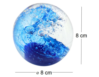 Presse papiers en verre Bulle bleue