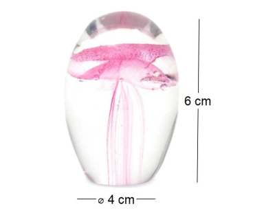 Presse papiers en verre Méduse (Rose)