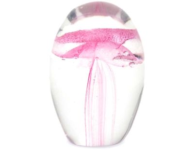 Presse papiers en verre Méduse (Rose)