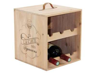 Range-bouteilles 6 bouteilles en bois