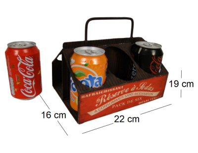 Range canettes en fer antique