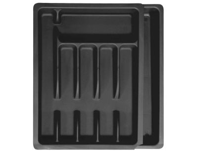 Range couverts ajustable en plastique (Noir)