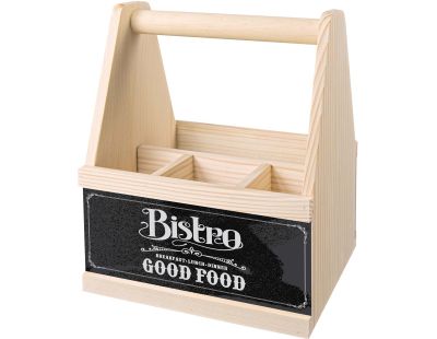 Range-couverts en bois avec motif imprimé (Bistrot)