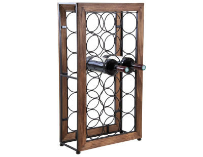 Rangement pour 18 bouteilles en métal et bois