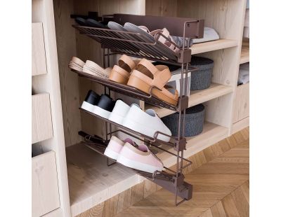 Rangement de chaussures latéral extractible Moka (Montage côté droit)