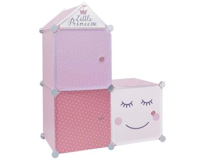 Rangement enfant 3 cubes modulables 30x30 cm (Little princesse - Rose)