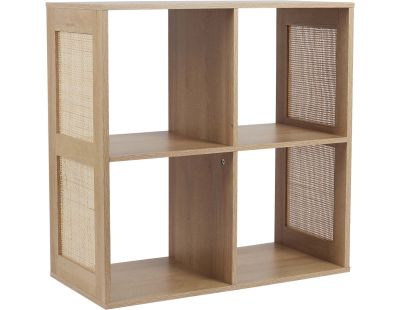 Rangement modulable cannage et bois Bali (4 cases)