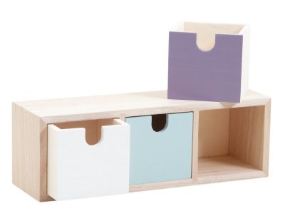 Petit rangement tiroirs colorés (3 tiroirs)