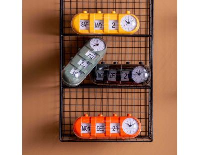 Réveil Retro Tube Calendar Flip (Orange)