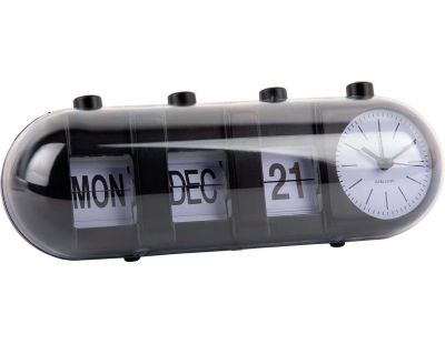 Réveil Retro Tube Calendar Flip (Noir)