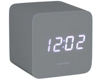 Réveil carré LED en MDF Spry (Gris)
