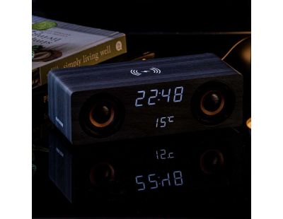 Réveil avec chargeur à induction et enceinte Bluetooth Classic (Noir)