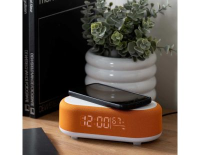 Reveil avec chargeur induction et enceinte Bluetooth Vogue (Orange)