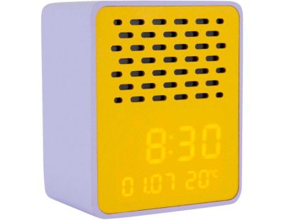 Réveil avec enceinte Bluetooth Funky Vibes (Violet et Jaune)