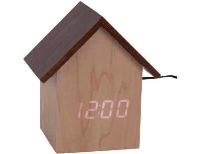 Réveil led en bois House (Bois clair)