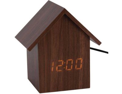 Réveil led en bois House (Bois foncé)