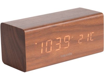 Réveil rectangulaire en bois Block (Bois foncé)