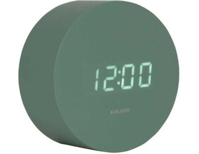 Réveil rond LED en MDF Spry (Vert jade)