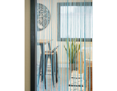 Rideau fil de porte en polyester (Bleu)