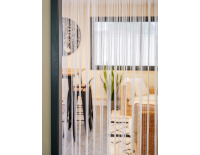 Rideau fil de porte en polyester (Blanc)