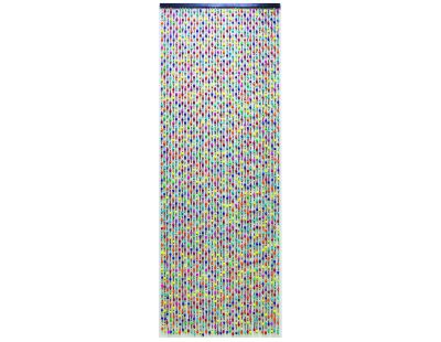 Rideau de porte Perles de bois multicolores