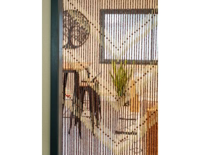 Rideau de porte en bois à motif ethnique