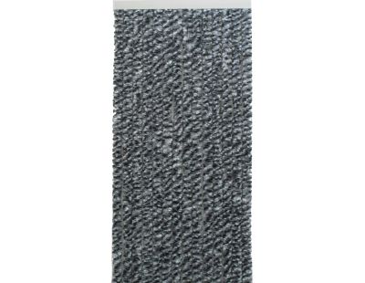 Rideau de porte en fibres synthétiques Chenilles (Chiné noir - Gris - Blanc)