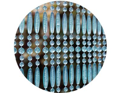 Rideau de porte en perles bleues et transparentes Frejus (100x230 cm)