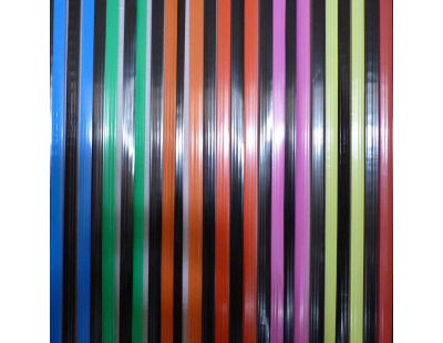 Rideau de porte en polyéthylène Lanières (Multicolore fond noir)